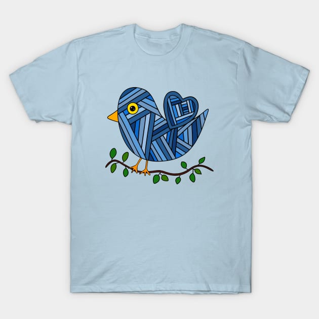 BLUE Bird Artwork T-Shirt by SartorisArt1